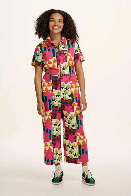 Ragan - Cotton Jumpsuit in Young at Heart Print sold by Lucy & Yak