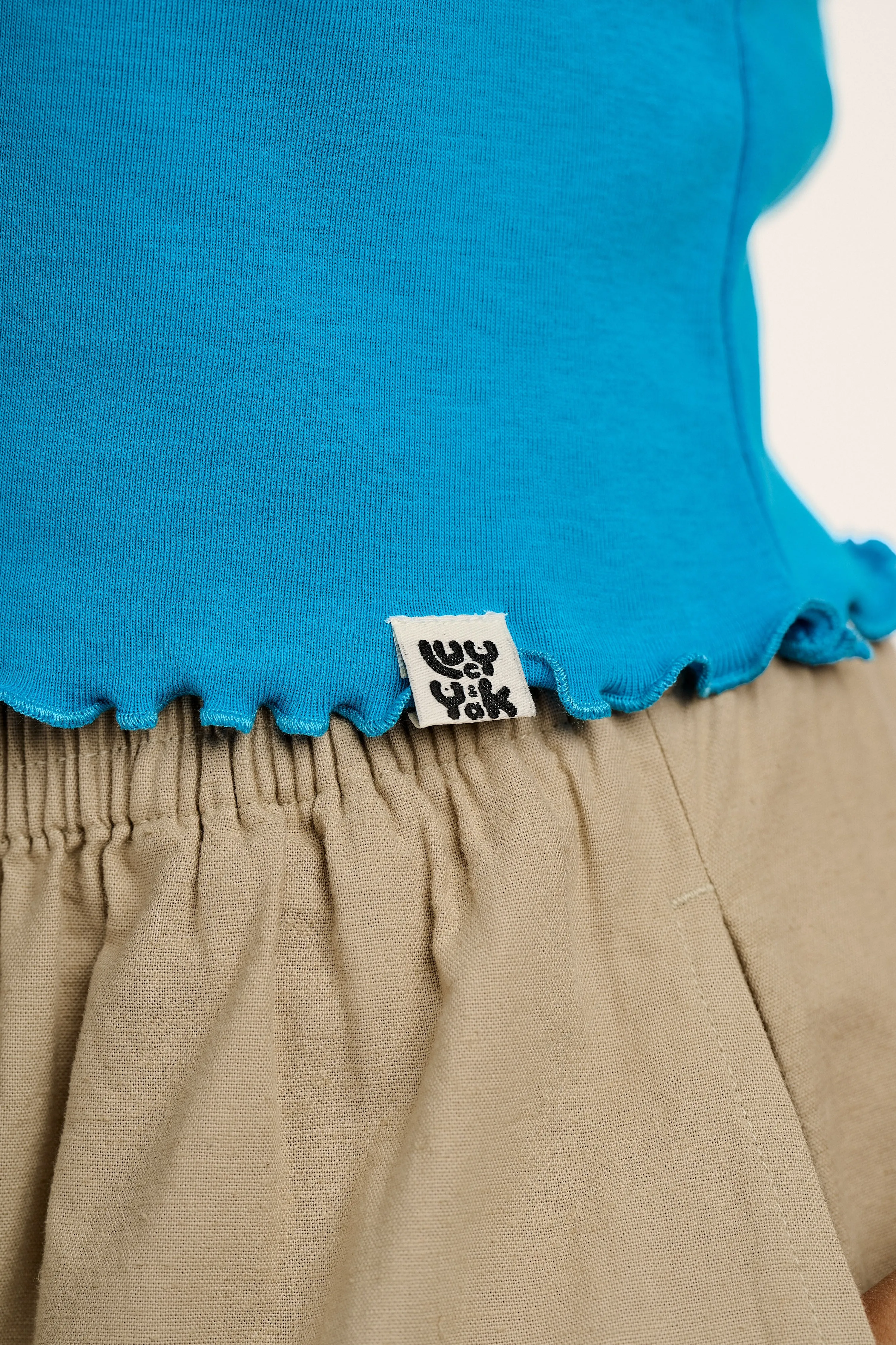 Greta - Cropped Cotton Top in Hawaiian Blue sold by Lucy & Yak product image thumbnail 3