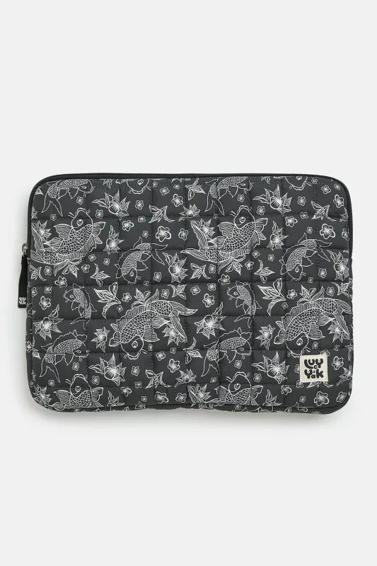 Emelien - 13" Laptop Case in Black Koi Print sold by Lucy & Yak