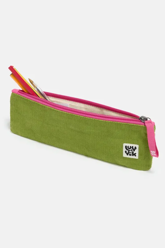 Pierra - Pencil Case Pouch in Lima Bean Green sold by Lucy & Yak
