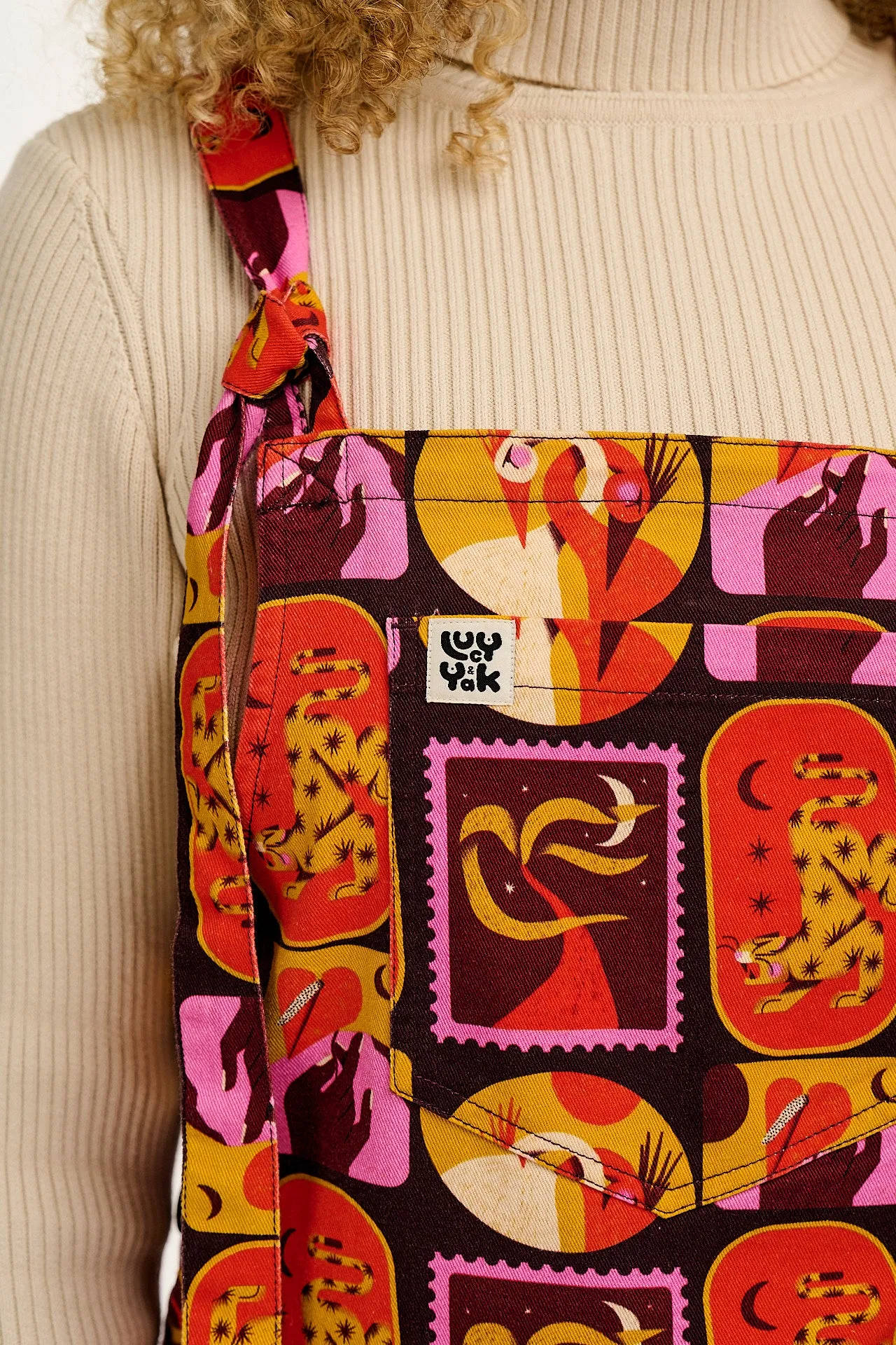 L.E. Mini Pini - Cotton Dress in Artist Print by Hugo Alberto sold by Lucy & Yak product image thumbnail 2