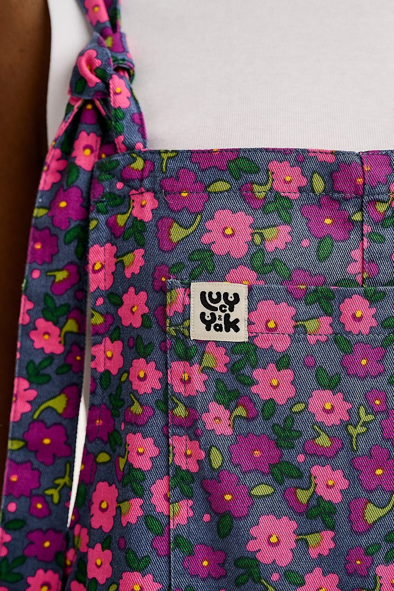 Original - Cotton Dungarees in Purple Ditsy Floral Print sold by Lucy & Yak product image thumbnail 3