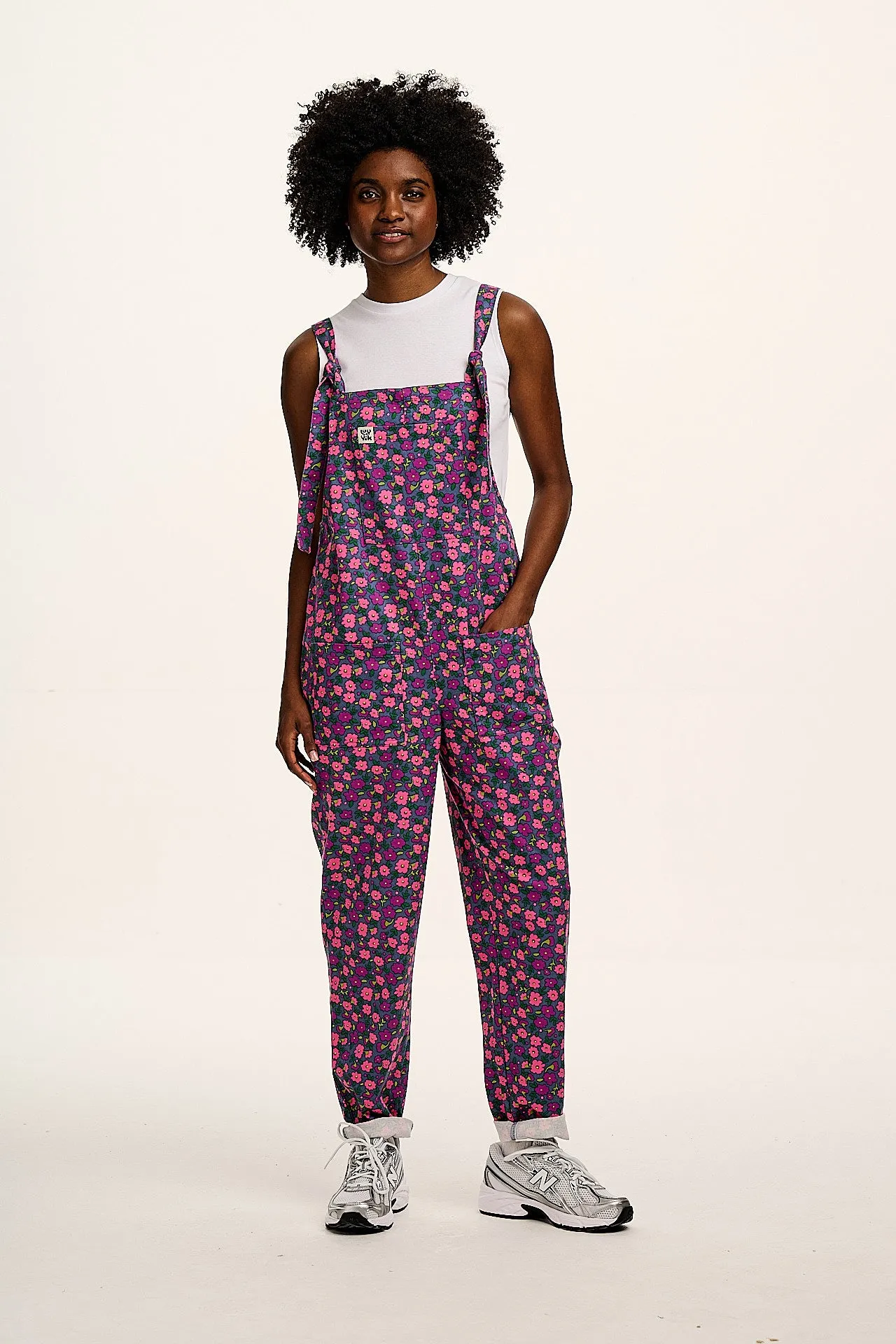 Original - Cotton Dungarees in Purple Ditsy Floral Print sold by Lucy & Yak product image thumbnail 4