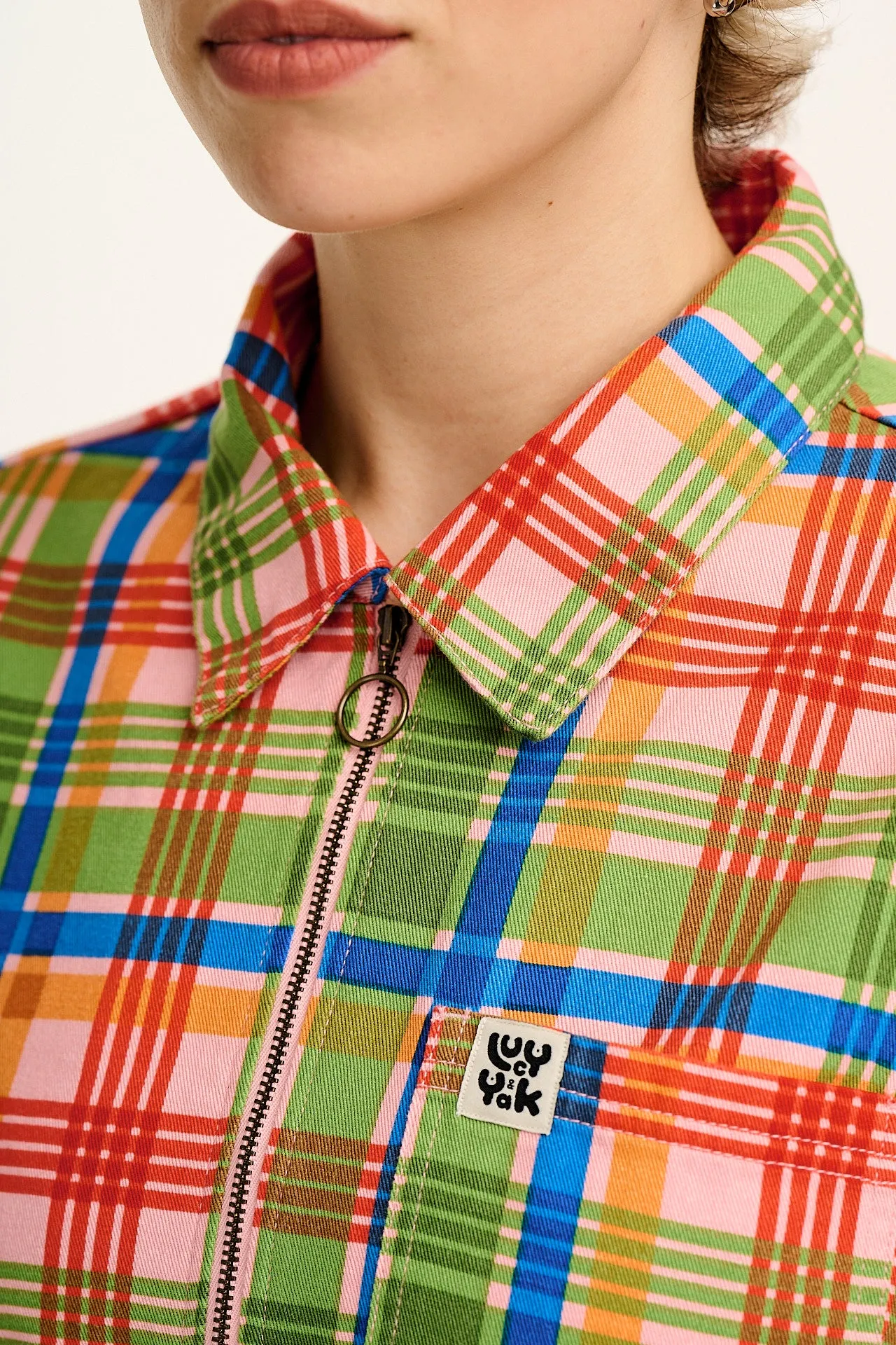 Tavira - Cotton Long Sleeve Jumpsuit in Kitchen Check sold by Lucy & Yak product image thumbnail 5