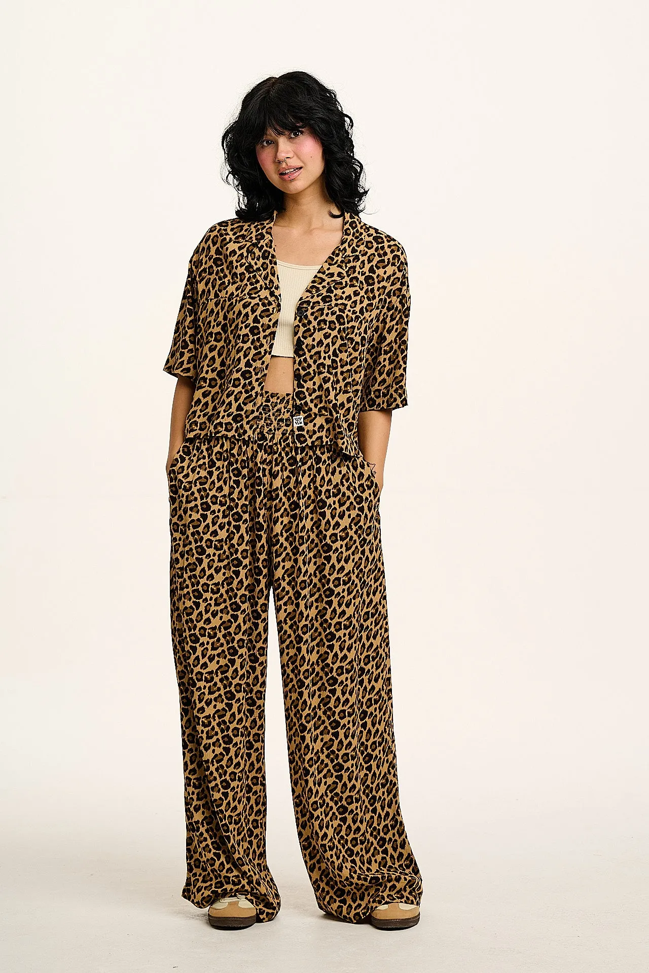 Jody - Trousers in Leopard Print sold by Lucy & Yak product image thumbnail 5
