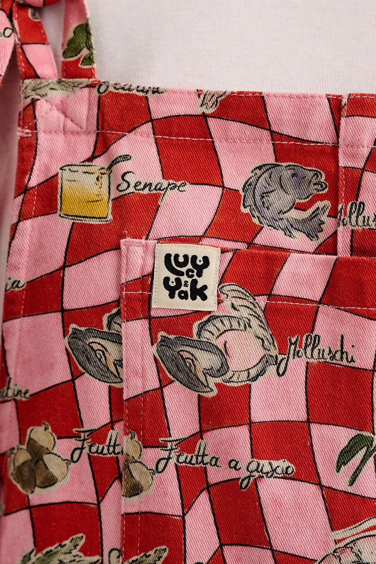 Original - Cotton Dungarees in Pink & Red Sorrento Print sold by Lucy & Yak product image thumbnail 3