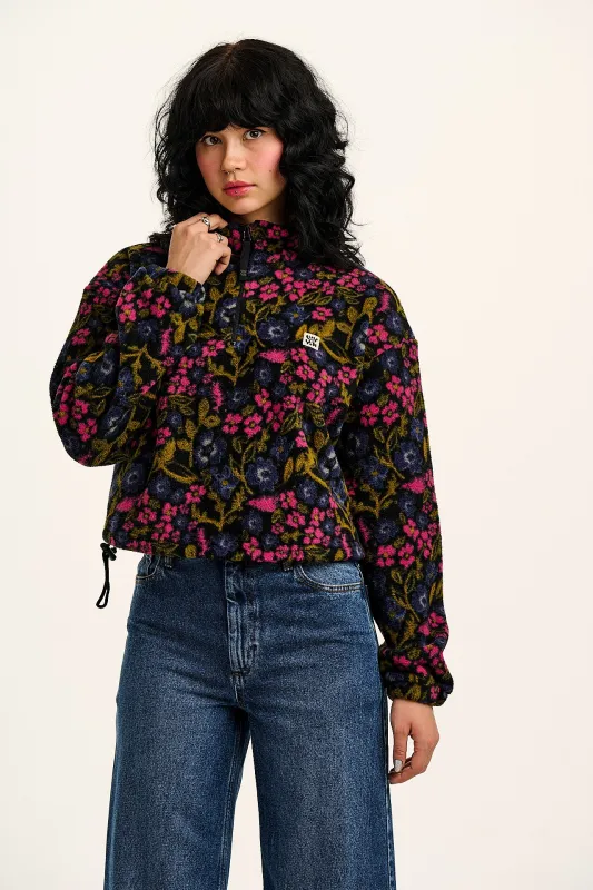 Blake - Cropped Fleece in Grunge Ditsy Floral sold by Lucy & Yak