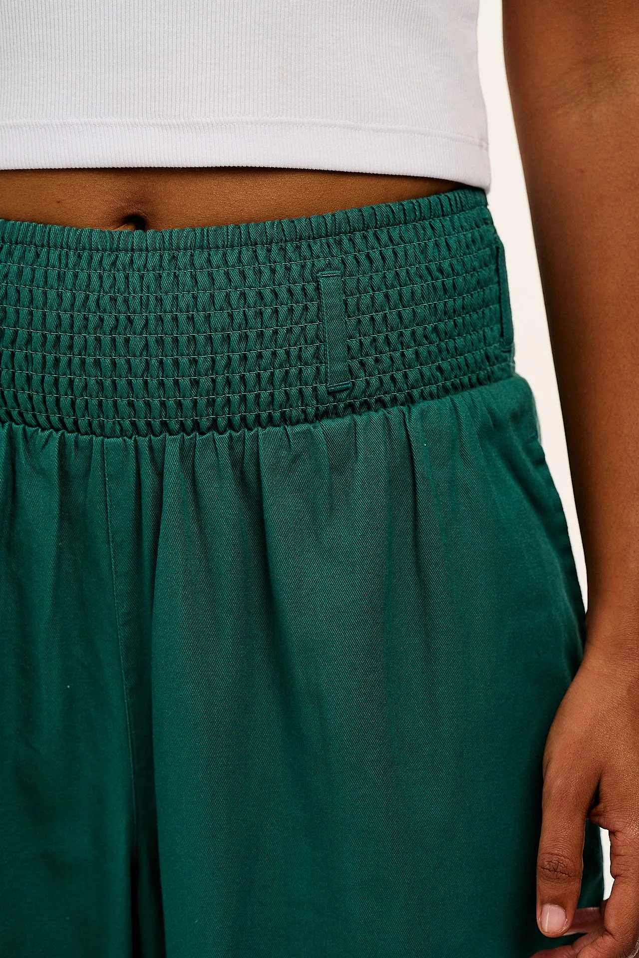 Alexa - Cotton Trousers in Teal sold by Lucy & Yak product image thumbnail 2