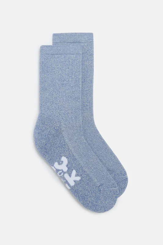 Sienna - Thick Cotton socks in Heron Blue Marl sold by Lucy & Yak