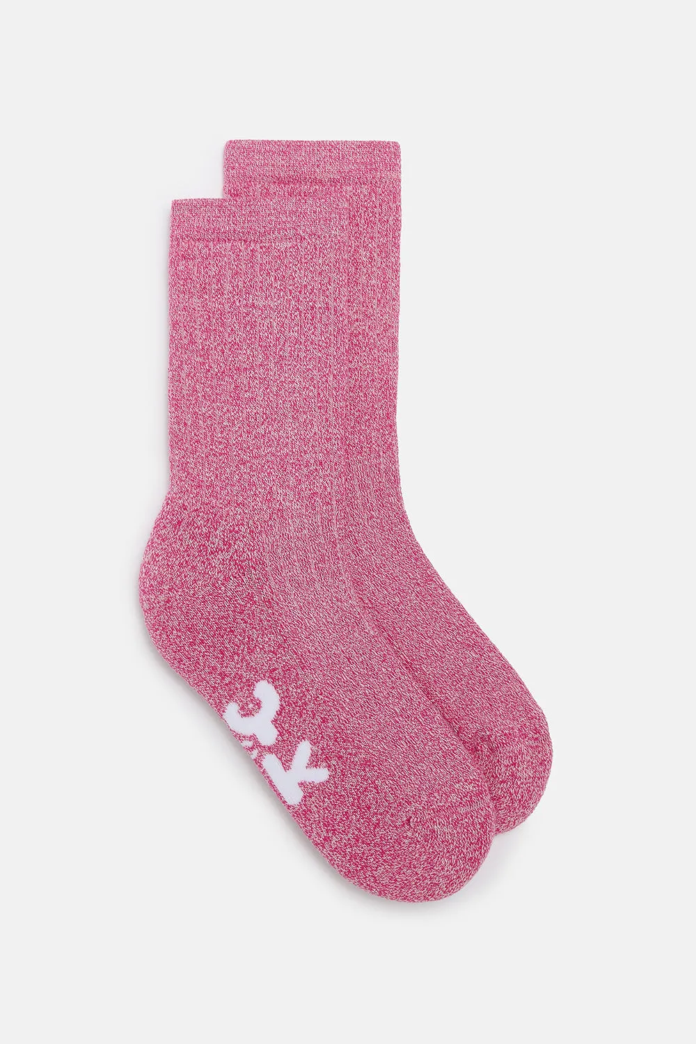 Sienna - Thick Cotton socks in Dark Pink Marl sold by Lucy & Yak