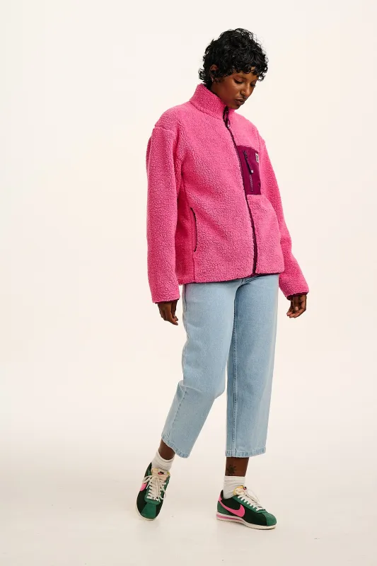 Harper - Borg Fleece Jacket in Pink sold by Lucy & Yak