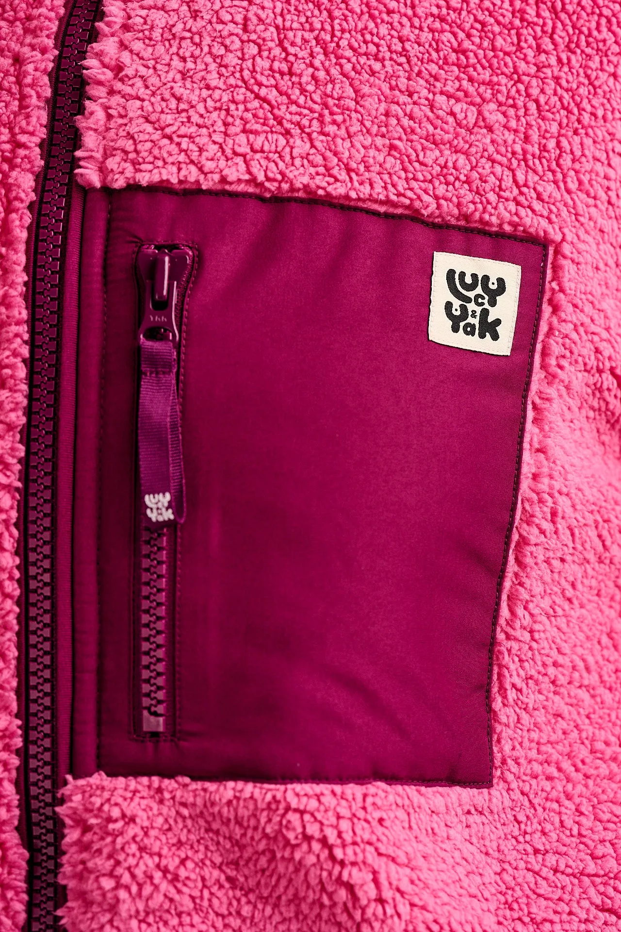 Harper - Borg Fleece Jacket in Pink sold by Lucy & Yak product image thumbnail 3