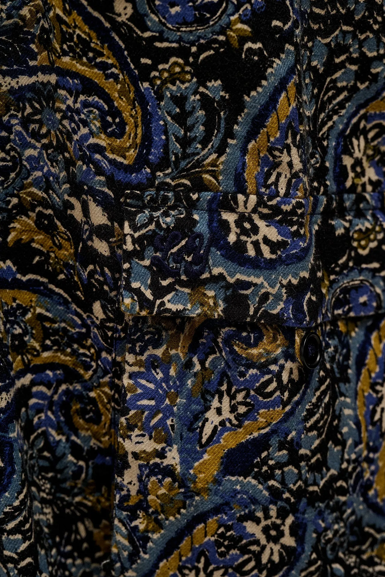 Miyada - Brushed Cotton Dungarees in Grunge Blue Paisley Print sold by Lucy & Yak product image thumbnail 5