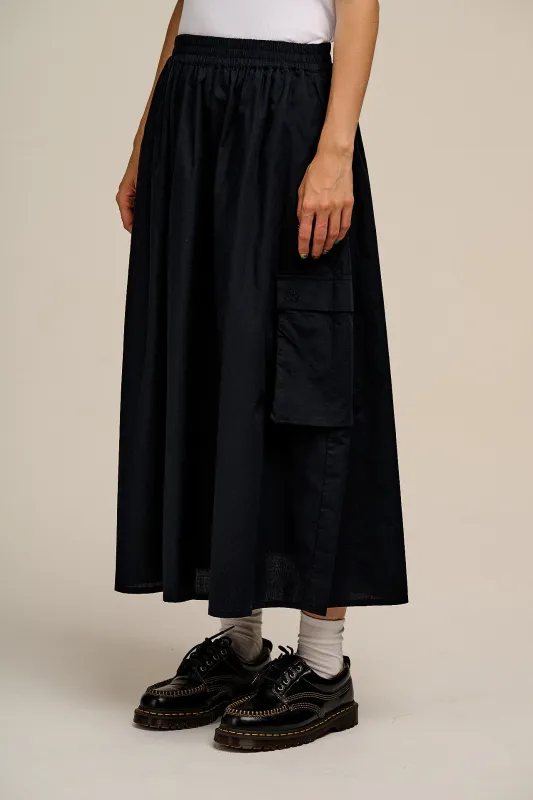 Dakota - Midi Skirt in Black sold by Lucy & Yak