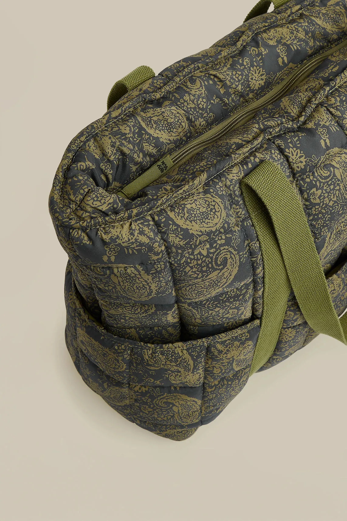 Dax - Quilted Tote in Grunge Green Paisley Print sold by Lucy & Yak product image thumbnail 4