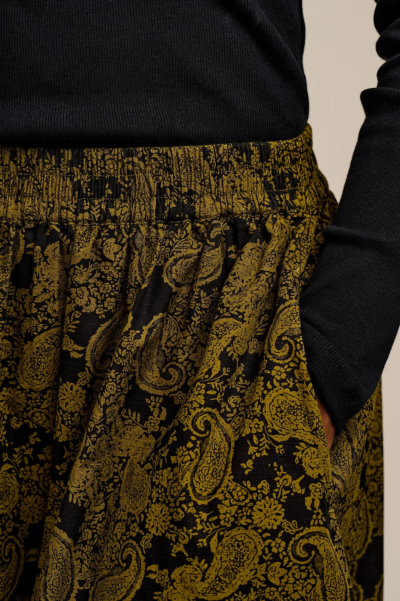 Dakota - Midi Skirt in Grunge Green Paisley Print sold by Lucy & Yak product image thumbnail 4