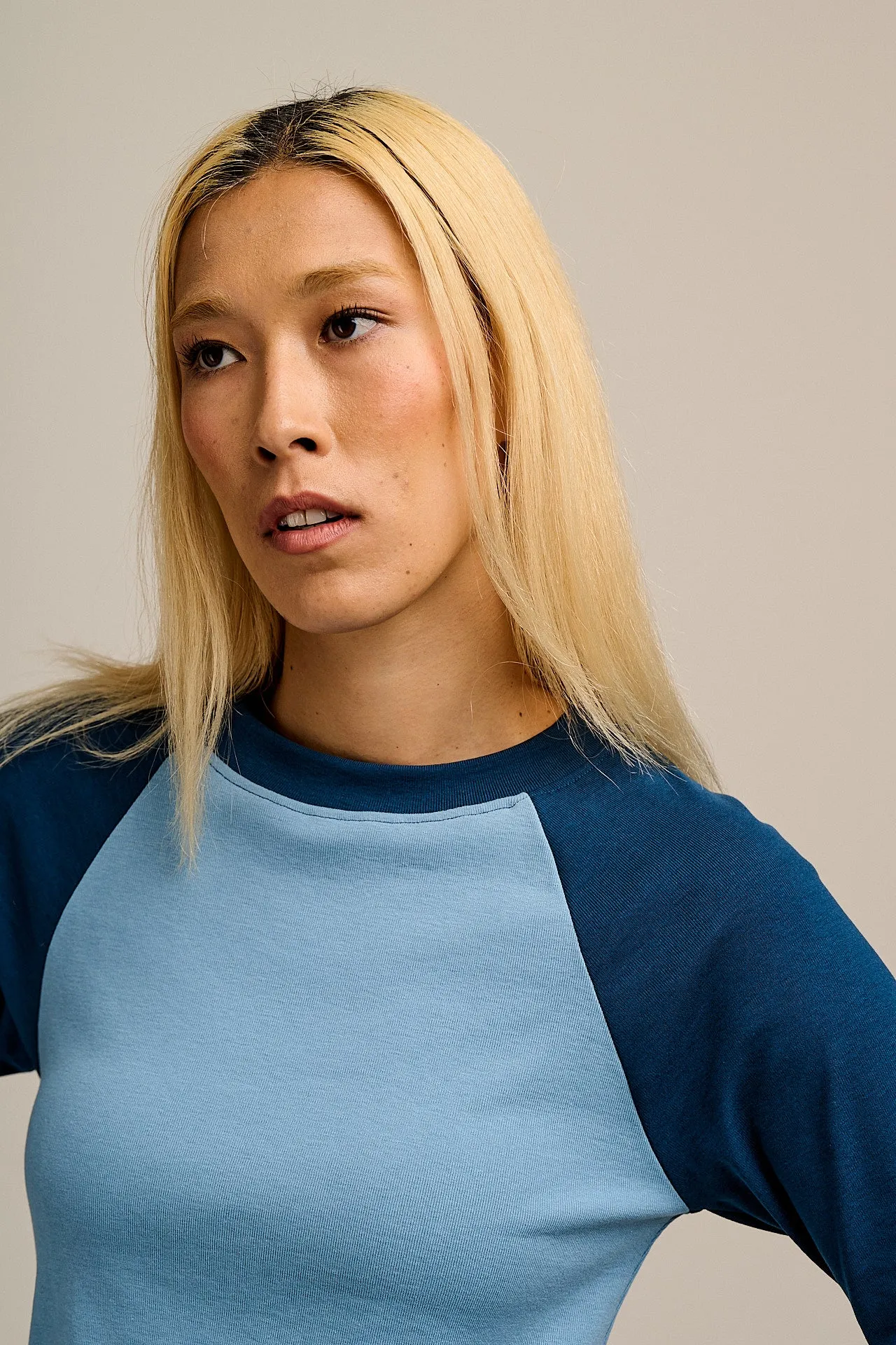 Avi - Long Sleeve Raglan Tee in Blue sold by Lucy & Yak product image thumbnail 4