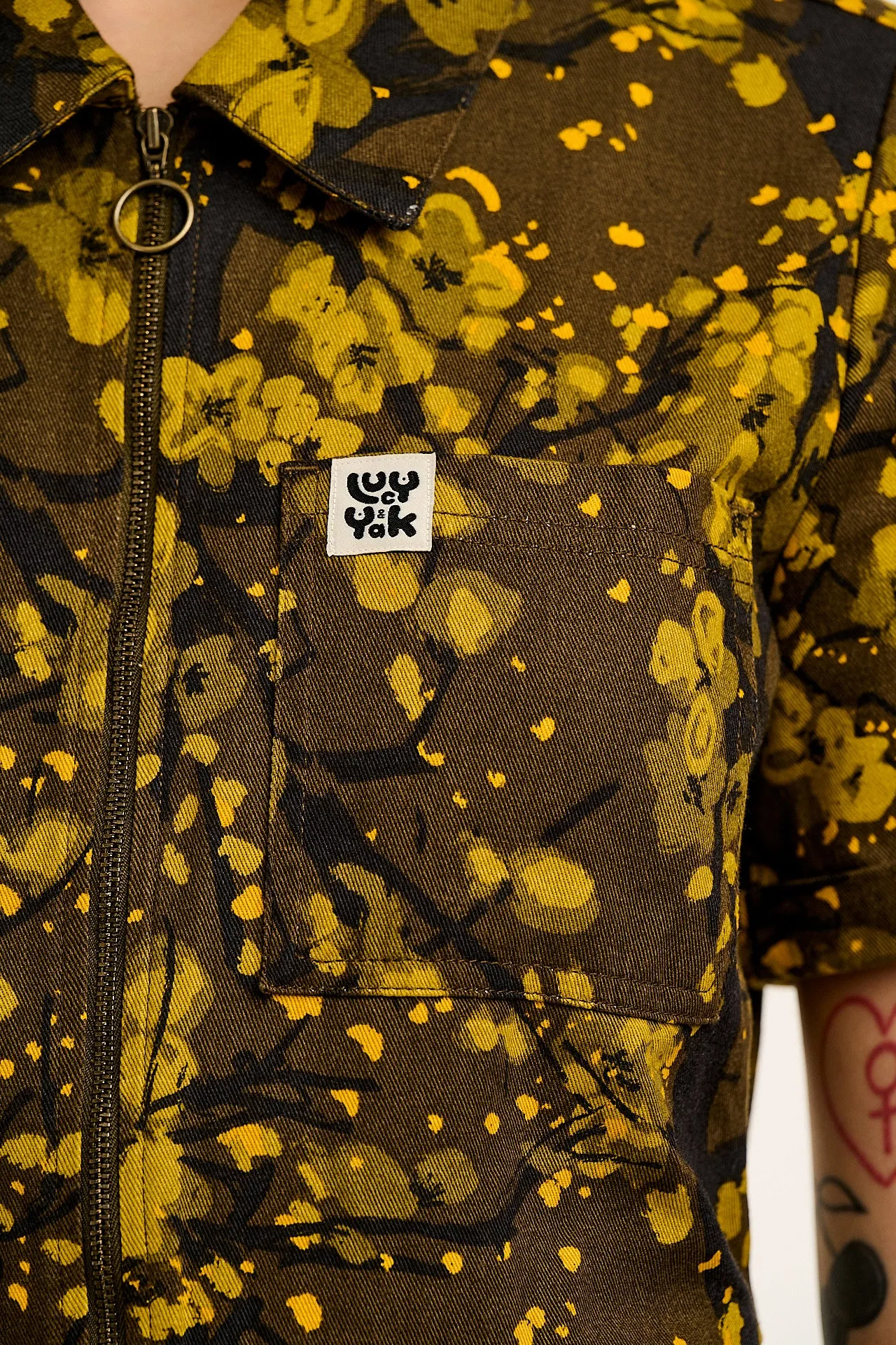 Ragan - Cotton Jumpsuit in Green Blossom Print sold by Lucy & Yak product image thumbnail 2