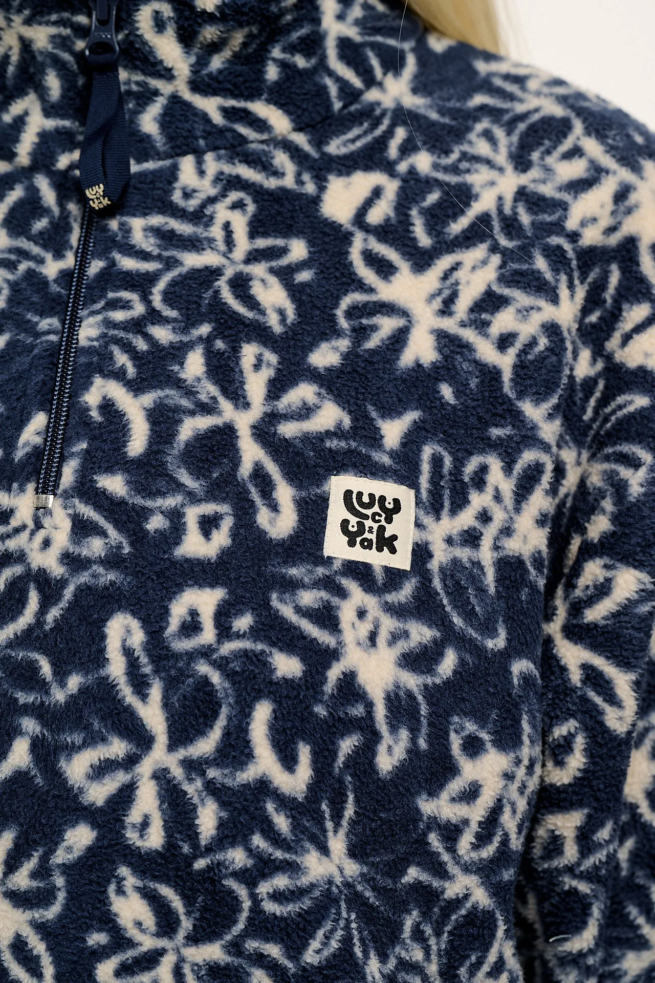 Stevie - Polar Fleece in Inked Blue Floral Print sold by Lucy & Yak product image thumbnail 2