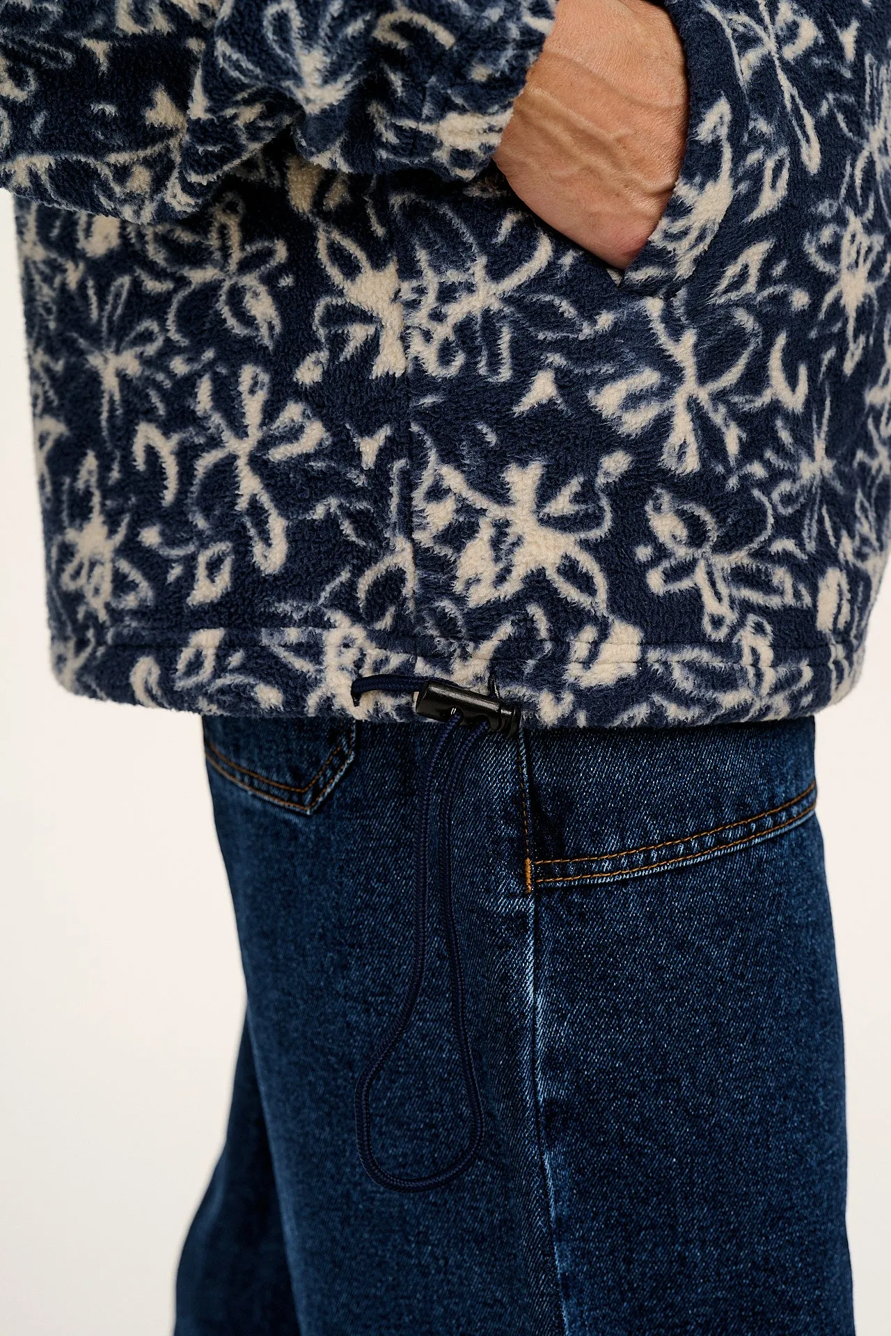 Stevie - Polar Fleece in Inked Blue Floral Print sold by Lucy & Yak product image thumbnail 5