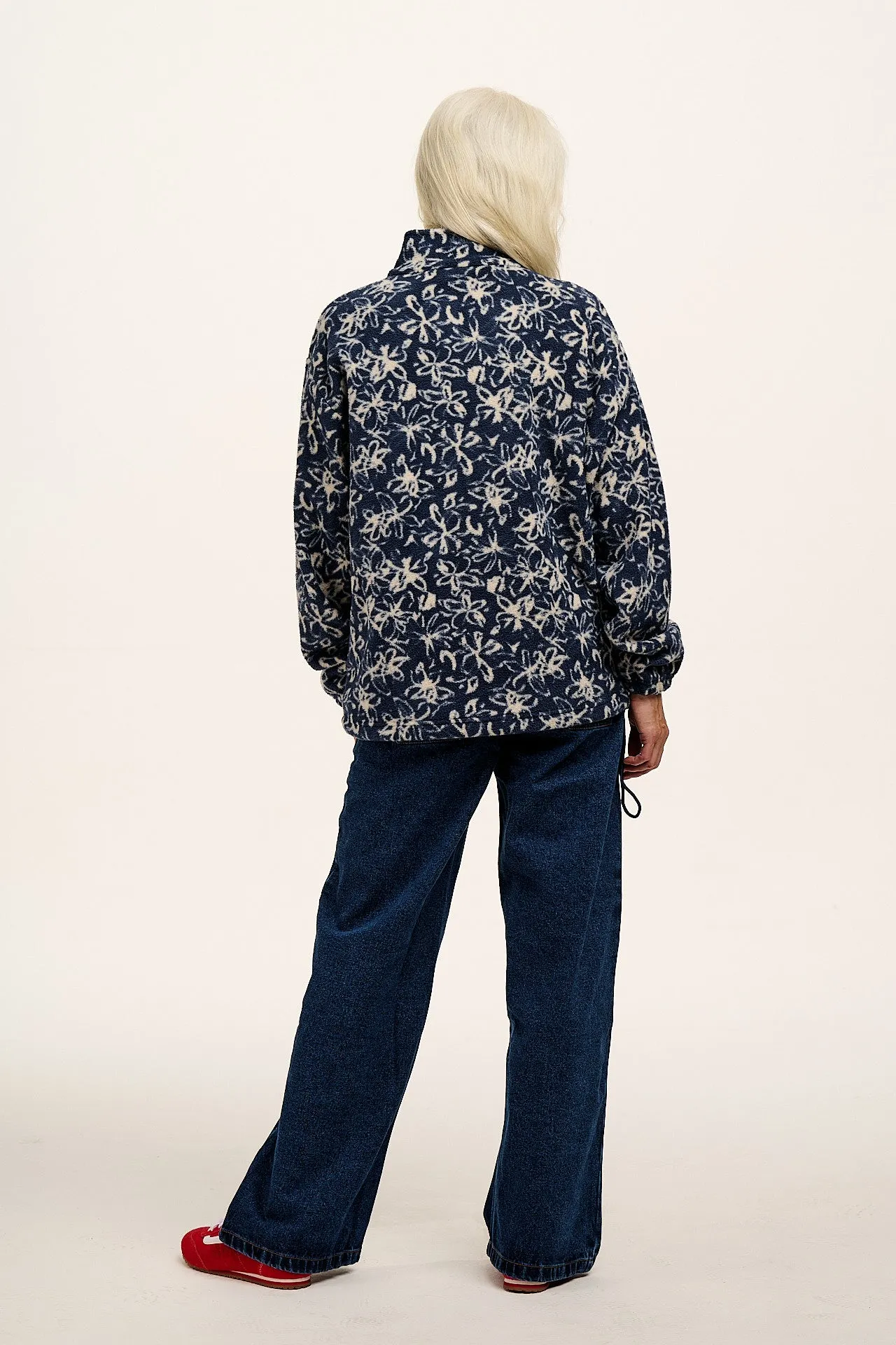 Stevie - Polar Fleece in Inked Blue Floral Print sold by Lucy & Yak product image thumbnail 4