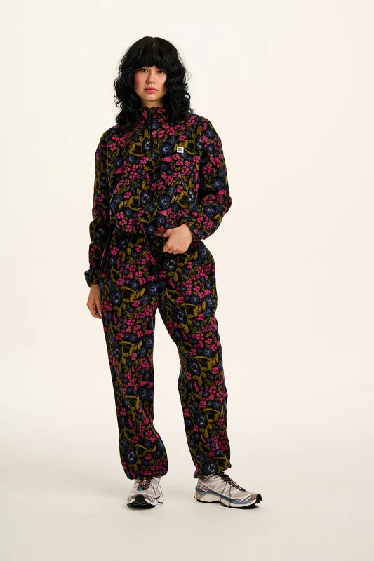 Jamie - Polar Fleece Jogger in Grunge Ditsy Floral Print sold by Lucy & Yak