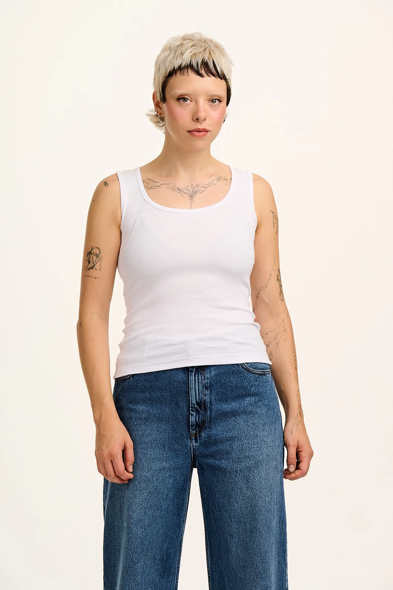 Romy - Ribbed Vest in White sold by Lucy & Yak product image thumbnail 3