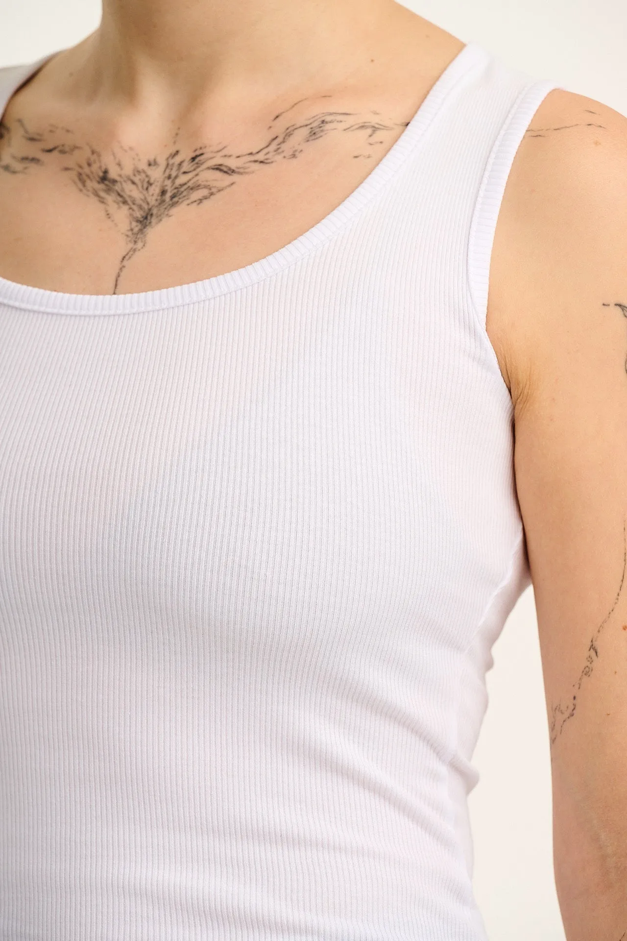 Romy - Ribbed Vest in White sold by Lucy & Yak product image thumbnail 2