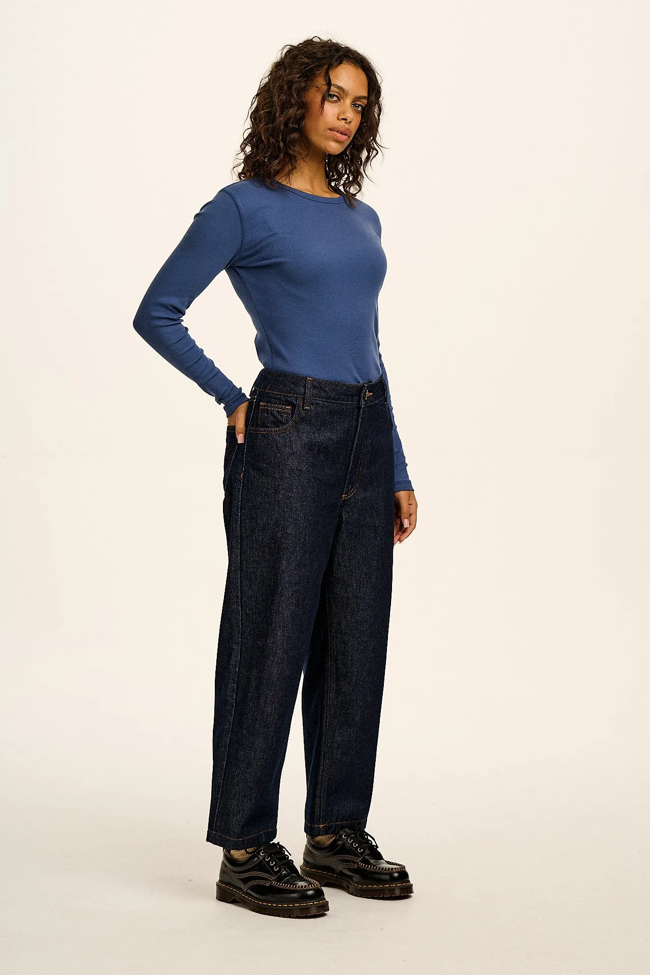 Drew - Cropped Straight Leg Denim Jeans in Vintage Indigo sold by Lucy & Yak product image thumbnail 3