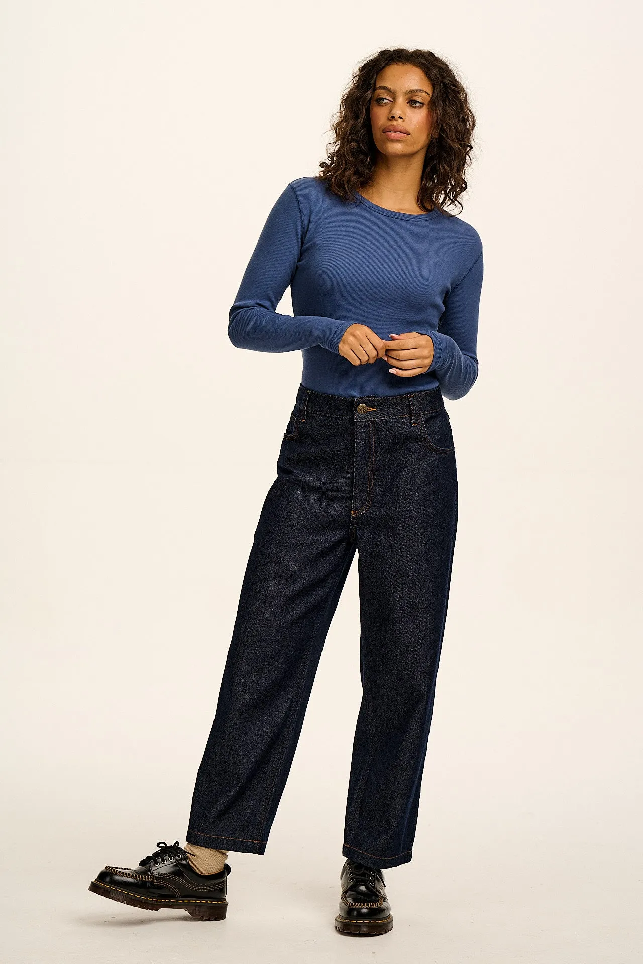 Drew - Cropped Straight Leg Denim Jeans in Vintage Indigo sold by Lucy & Yak product image thumbnail 2