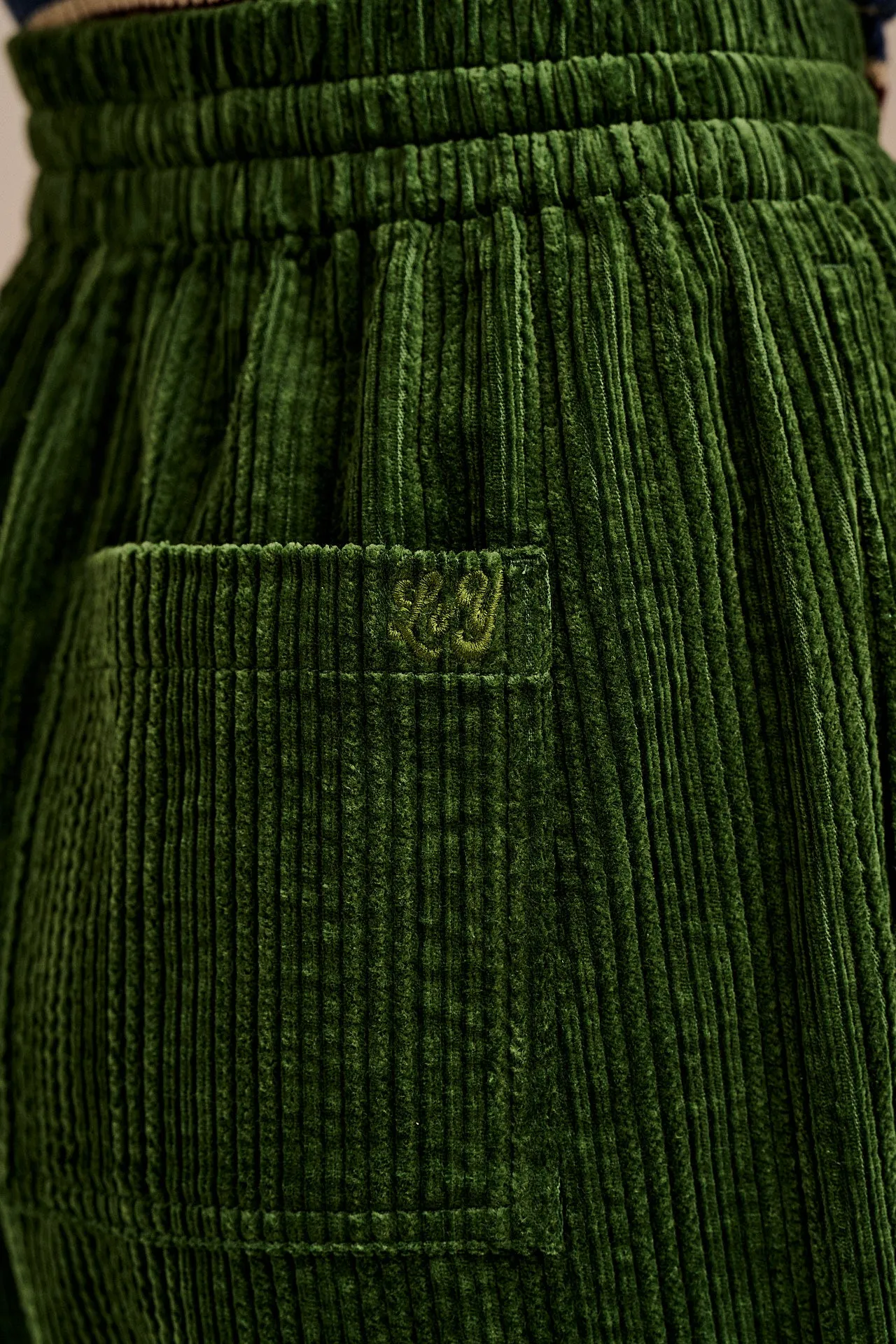 Norris - Wide Leg Corduroy Trousers in Fir Green sold by Lucy & Yak product image thumbnail 3