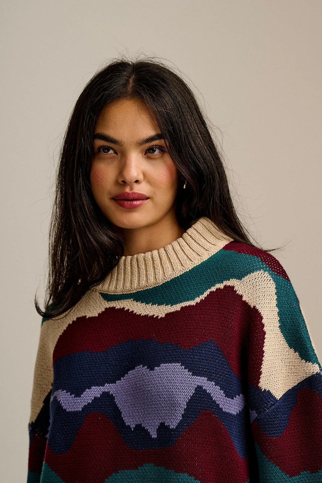 Amari - Oversized Knitted Jumper in Ethereal Landscape sold by Lucy & Yak product image thumbnail 4