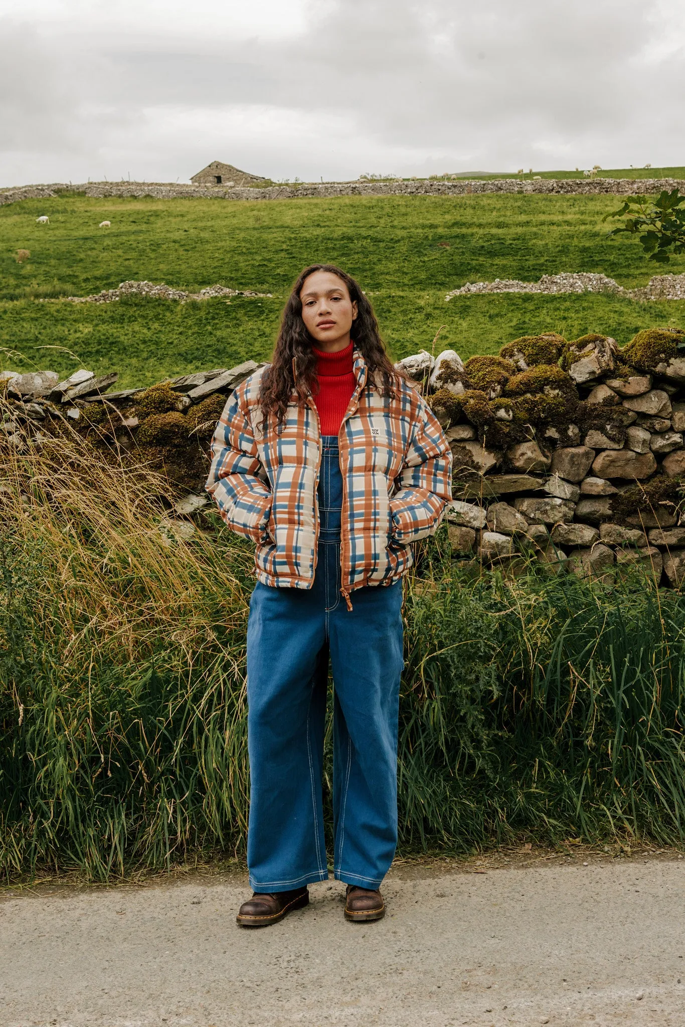 Paloma - Puffer Jacket in Brown Check sold by Lucy & Yak product image thumbnail 4