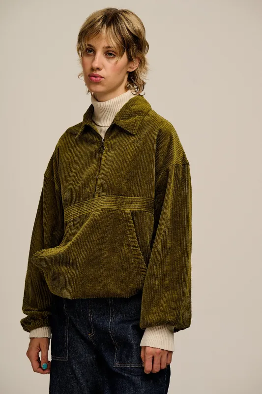 Hiezu - Corduroy Jacket in Fir Green sold by Lucy & Yak