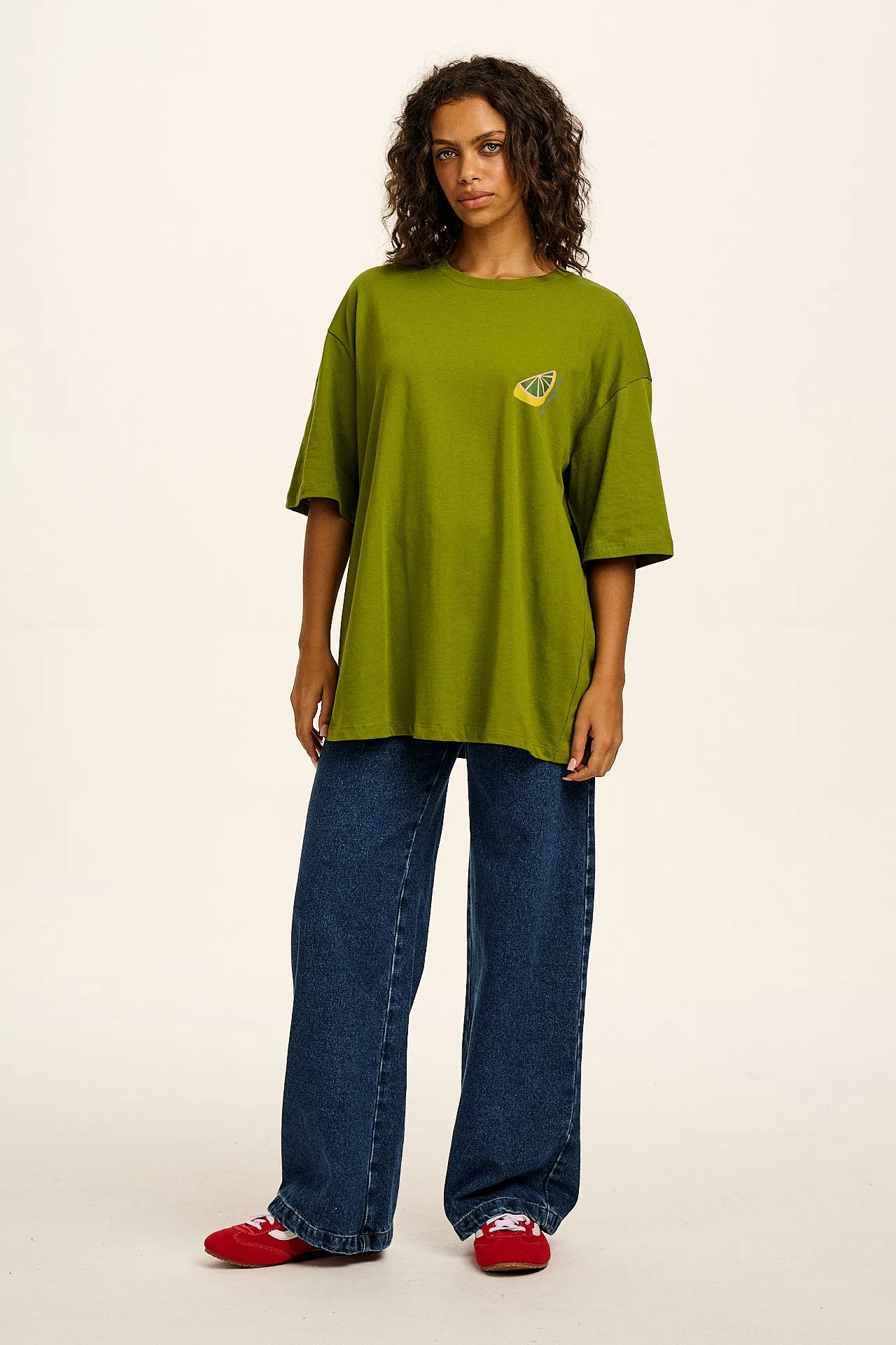 Benny - Oversized Cotton Tee in Green Ilha Grande Print sold by Lucy & Yak product image thumbnail 5