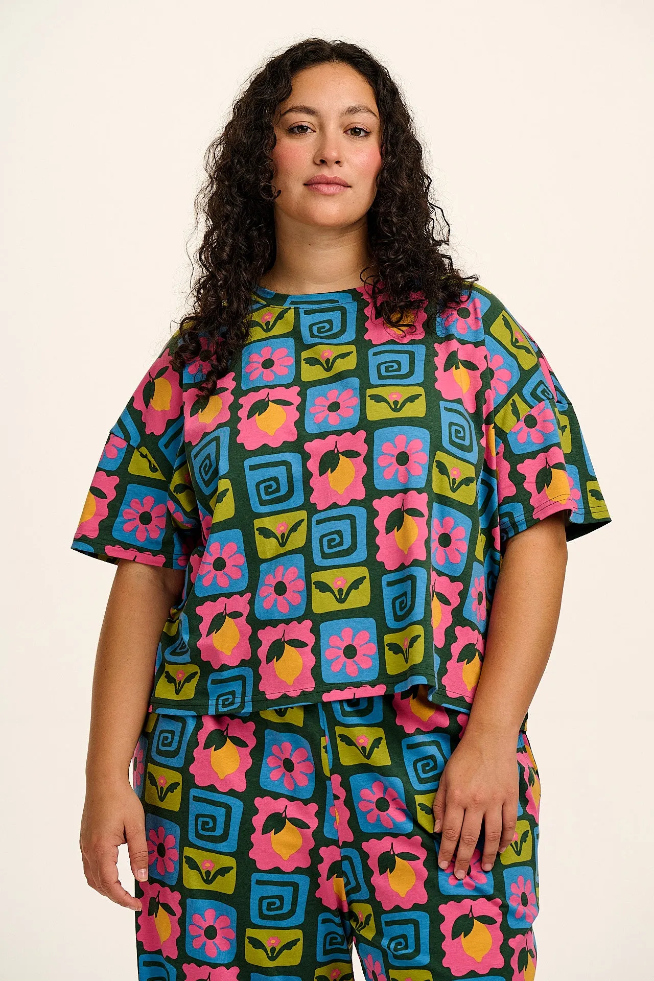 Sabrina - Soft Cotton Pyjamas in Fruity Patchwork sold by Lucy & Yak product image thumbnail 4