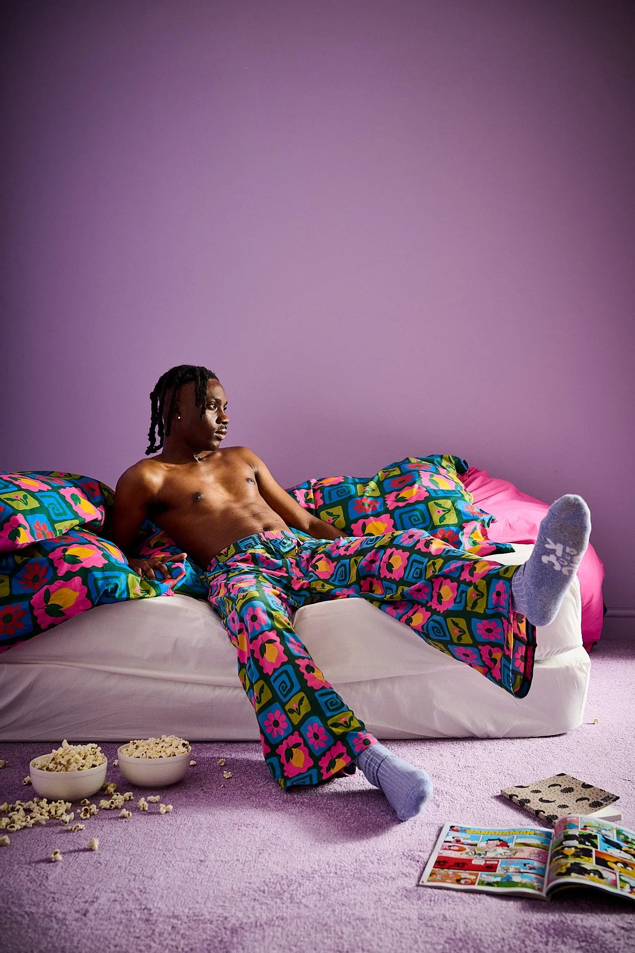 Sabrina - Soft Cotton Pyjamas in Fruity Patchwork sold by Lucy & Yak product image thumbnail 2