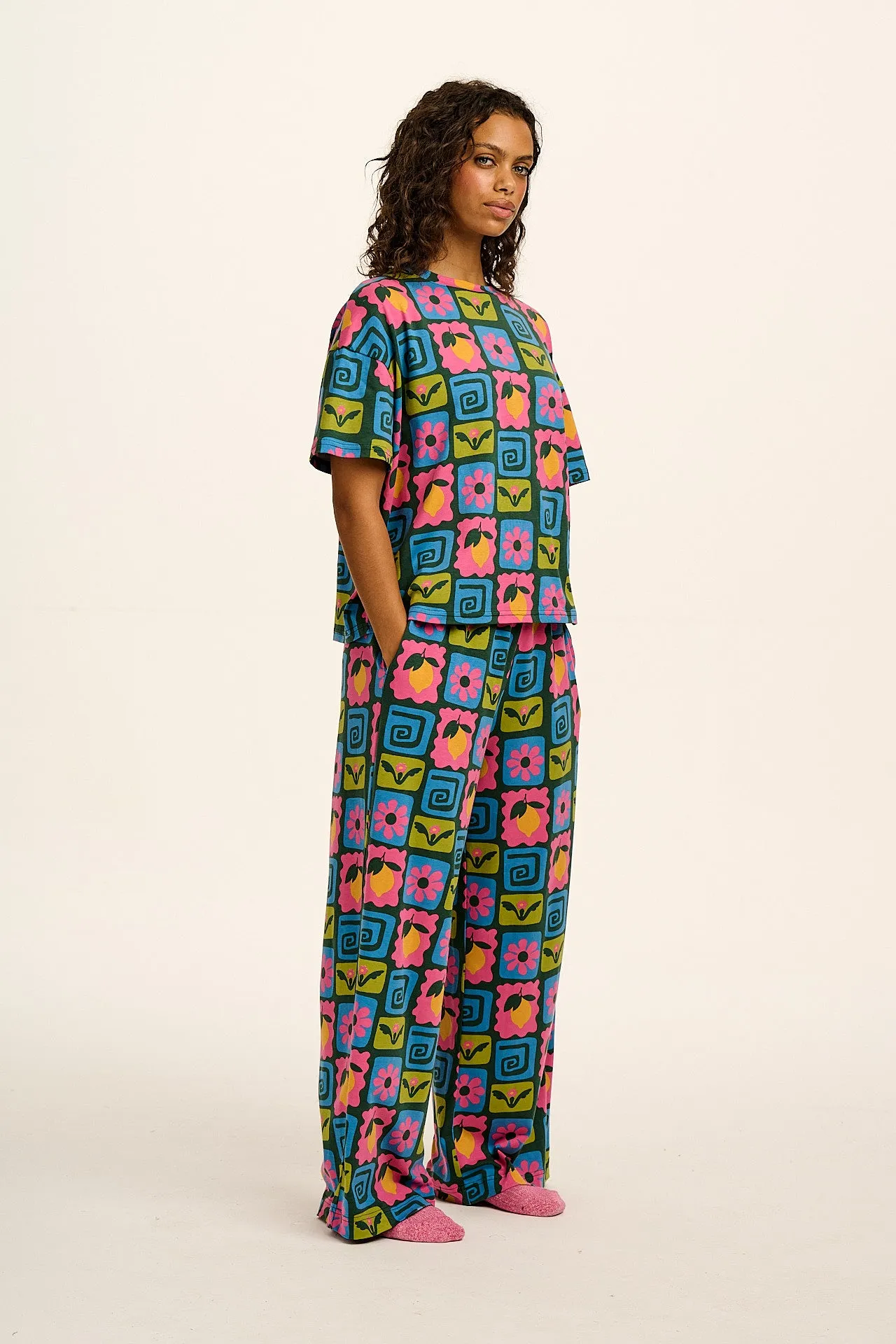 Sabrina - Soft Cotton Pyjamas in Fruity Patchwork sold by Lucy & Yak product image thumbnail 5