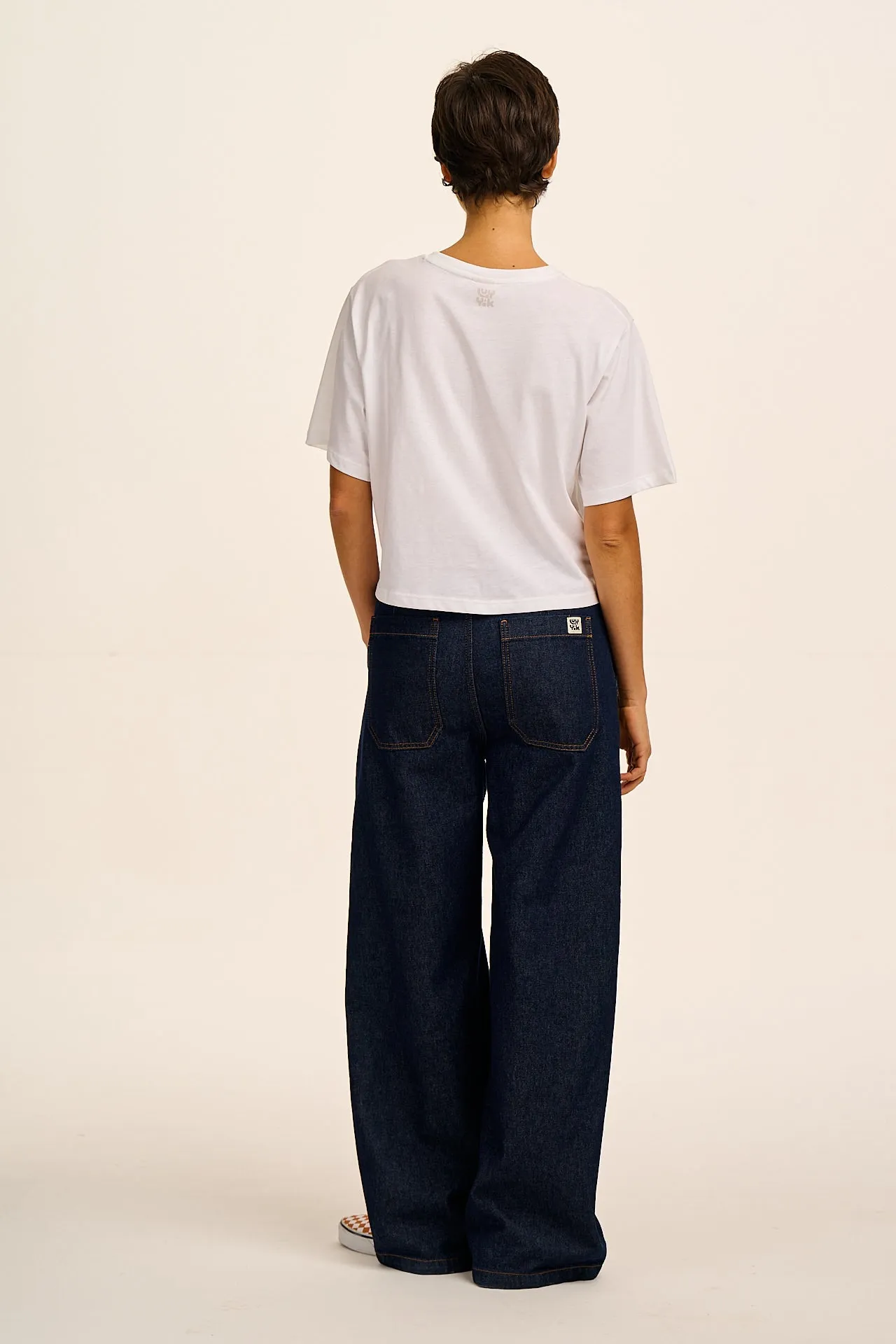Zayla - Cropped Boxy Tee in White sold by Lucy & Yak product image thumbnail 4