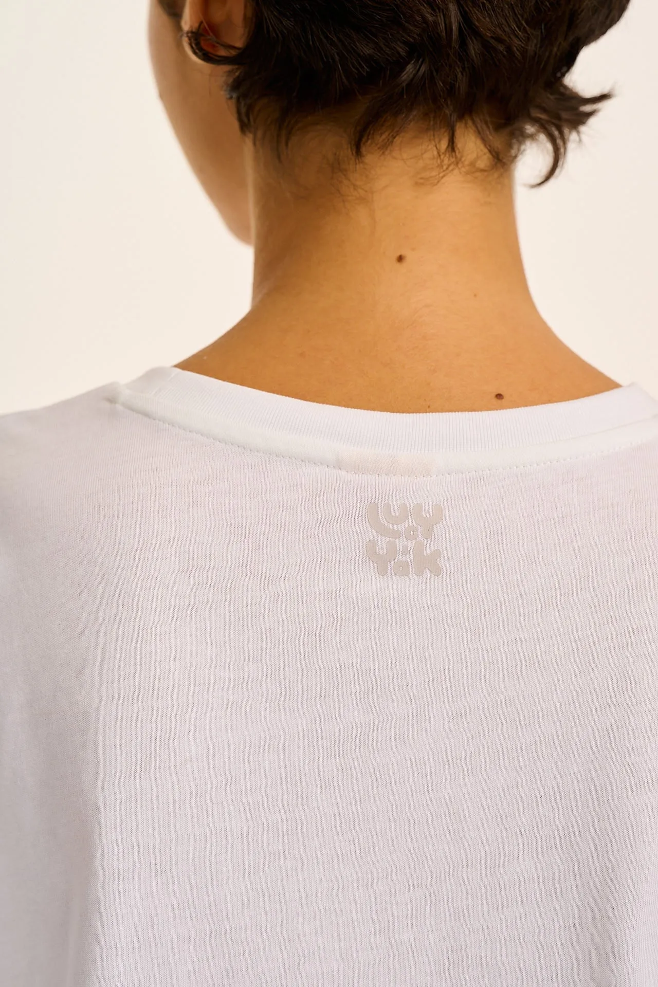 Zayla - Cropped Boxy Tee in White sold by Lucy & Yak product image thumbnail 5