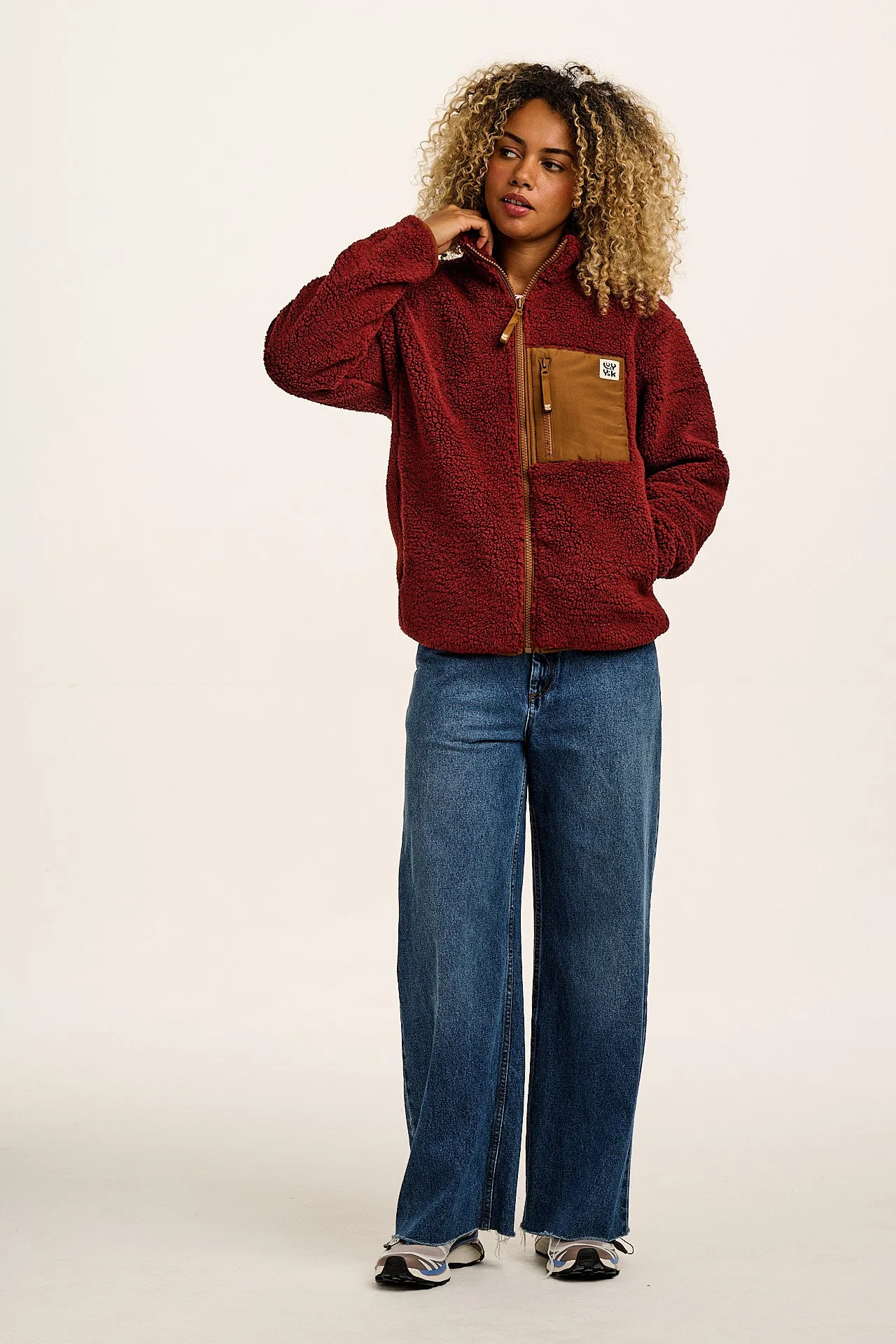 Harper - Borg Fleece Jacket in Jasper Red sold by Lucy & Yak product image thumbnail 3