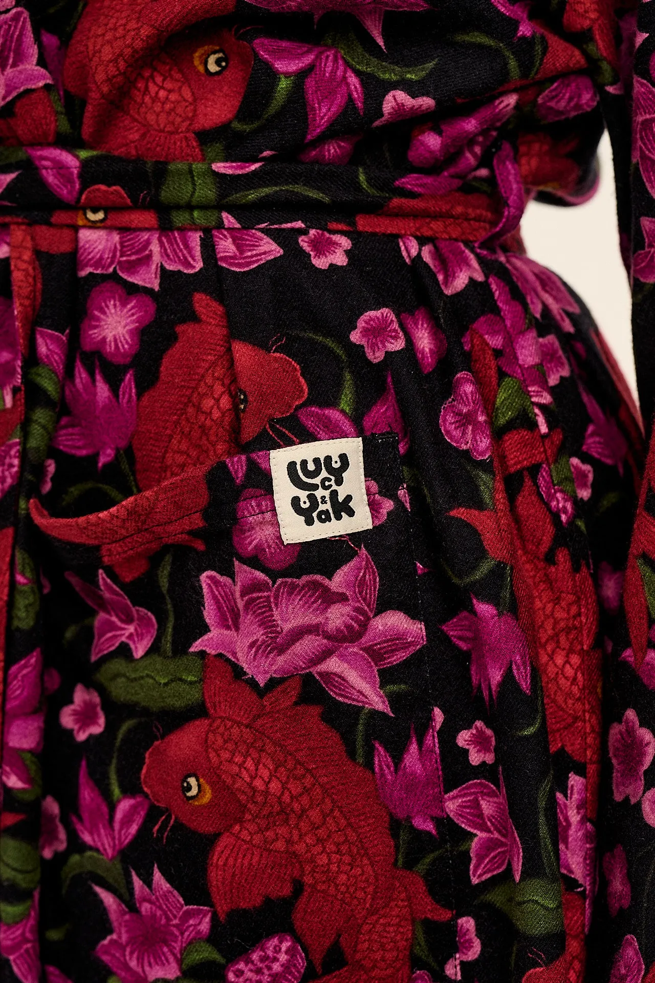 Braydon - Brushed Cotton Robe in Pink Koi sold by Lucy & Yak product image thumbnail 4