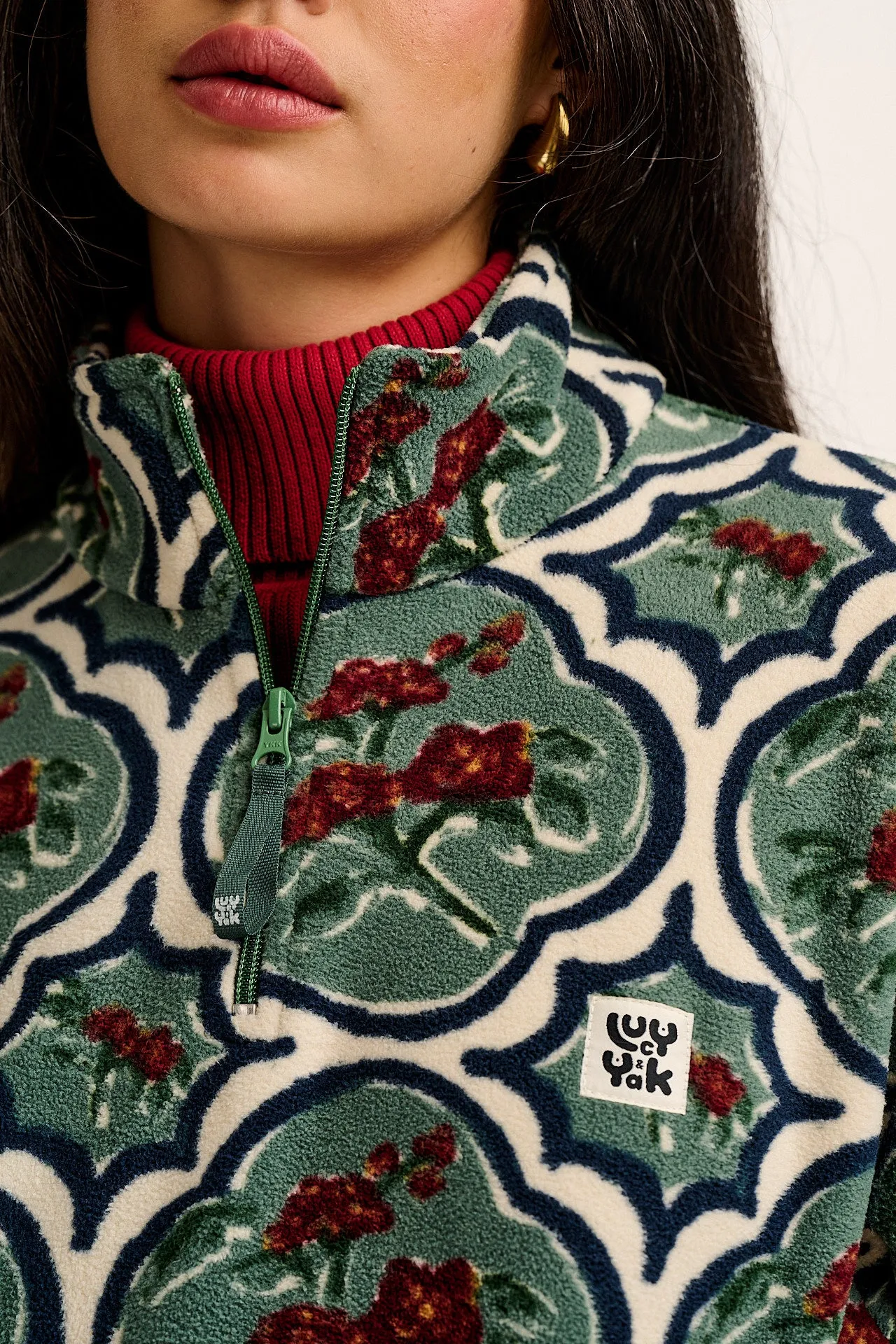 Stevie - Polar Fleece in Green Floral sold by Lucy & Yak product image thumbnail 2