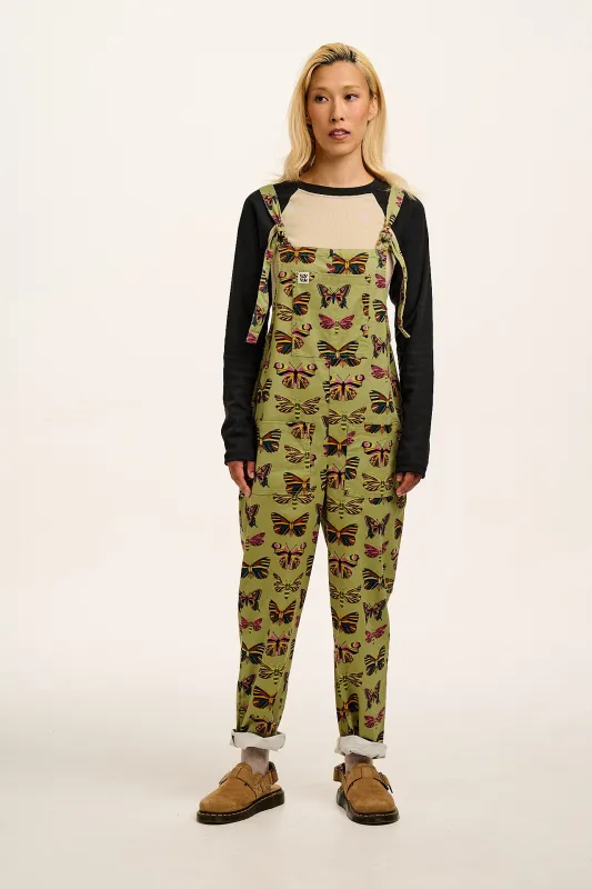 Original - Cotton Dungaree in Green Papilio sold by Lucy & Yak