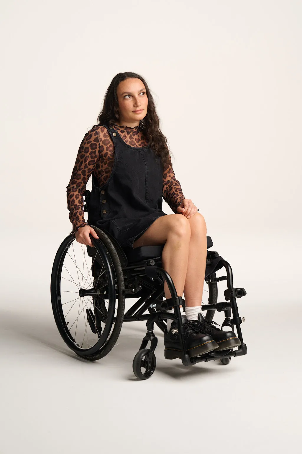 Layla - Mini Denim Dress in Washed Black sold by Lucy & Yak product image thumbnail 2