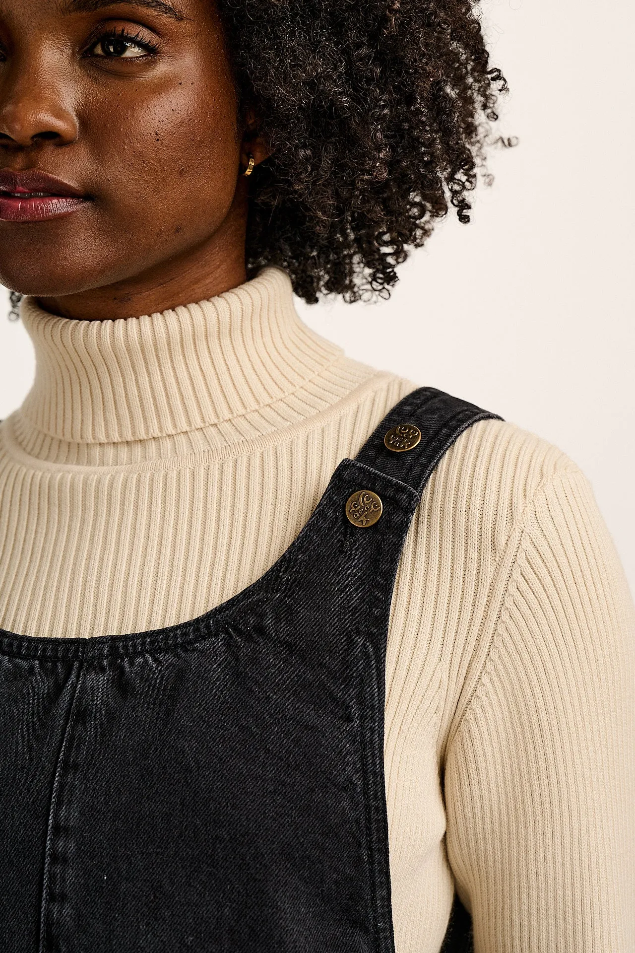 Layla - Mini Denim Dress in Washed Black sold by Lucy & Yak product image thumbnail 5