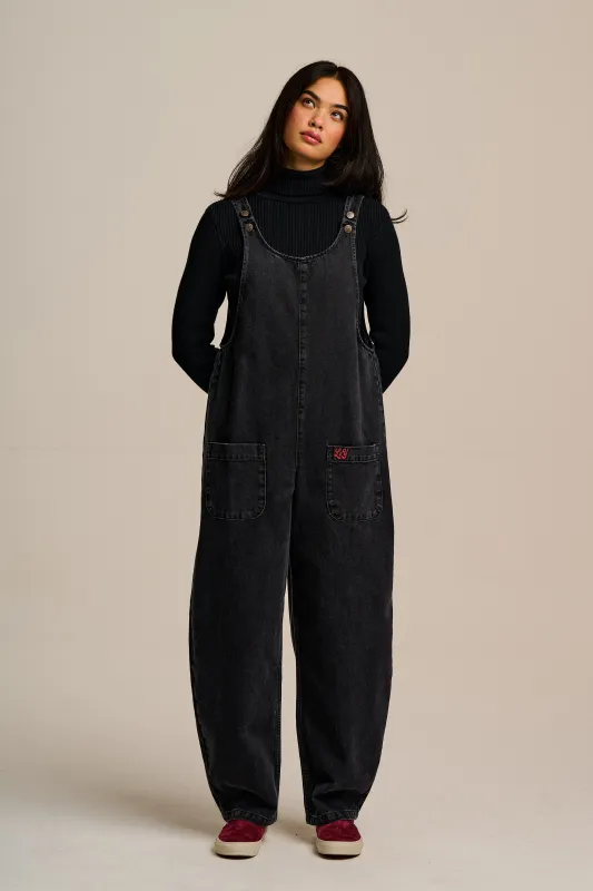Ara - Denim Dungarees in Black Wash sold by Lucy & Yak