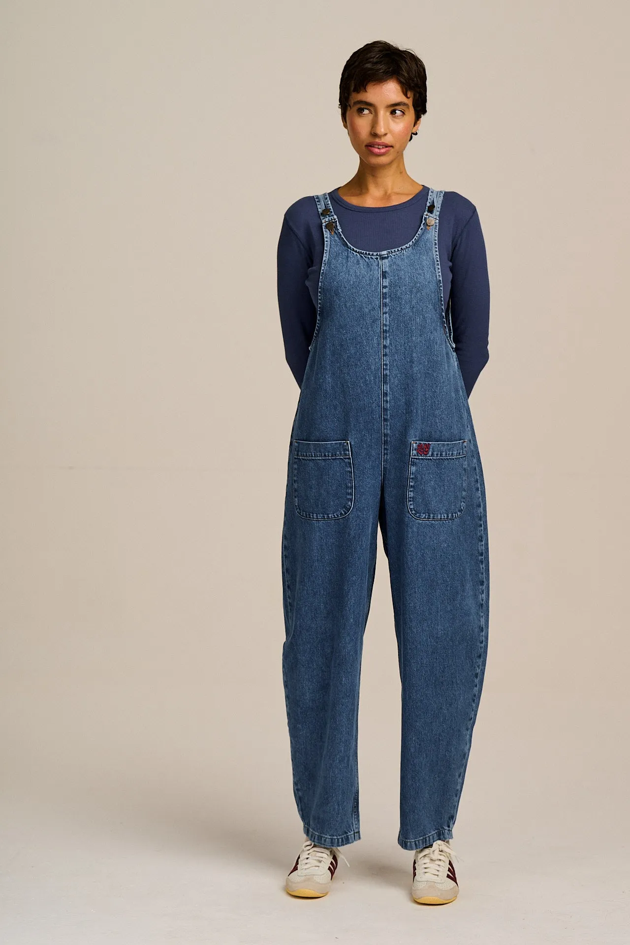 Ara - Denim Dungarees in Mid Wash Blue sold by Lucy & Yak