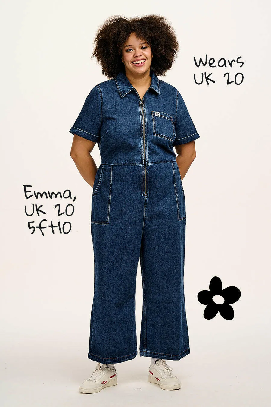 Ragan - Denim Jumpsuit in Mid Wash Blue sold by Lucy & Yak