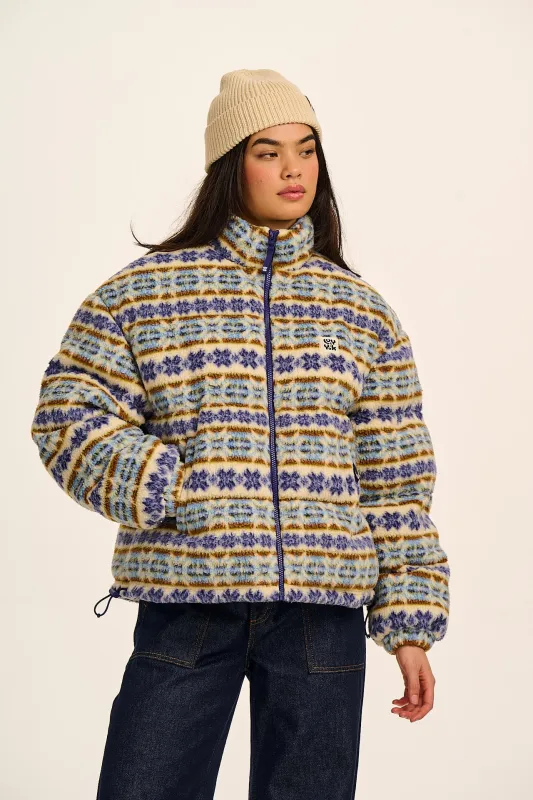 Paloma - Borg Puffer Jacket in Argyle sold by Lucy & Yak